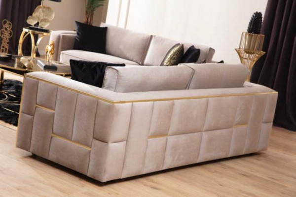 Canapé 3 places Tissu Canapés Canapé Rembourrage Meubles Luxe Moderne Trois places neuf