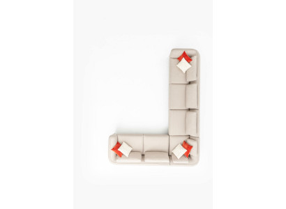Canapé d'angle Canapé en forme de L Design Moderne Luxueux Salon Beige Canapé