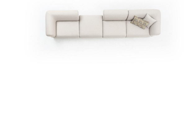 Canapé Beige Salon Style Moderne Canapé 6 Places Tissu 430cm