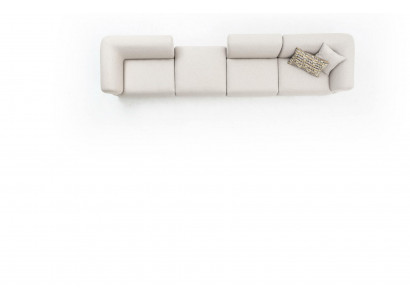 Canapé Beige Salon Style Moderne Canapé 6 Places Tissu 430cm