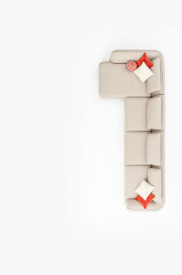 Canapé d'angle Beige de Luxe Salon Canapé Canapé en L moderne Design 420x170