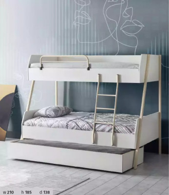 Lit de jeunesse Blanc Lit pour enfants Design Lit moderne Chambre d'enfants Meubles