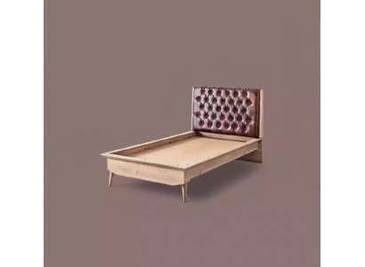 Lit Loft en bois Chesterfield 100x200cm Cadre de lit avec tête de lit rembourrée