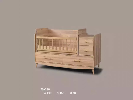 Lit pour enfants Lit pour bébé Lit tout-petit Lit en bois brun avec étagères