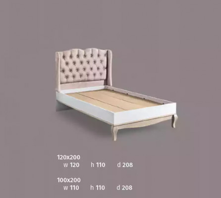 Design de lit Chesterfield lit de jeunesse meubles en bois avec rembourrage doux 120x200cm