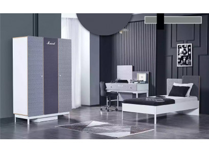 Chambre d'enfants Chambre à coucher Lit Chambre des jeunes Table Armoire Mobilier 3 pièces.