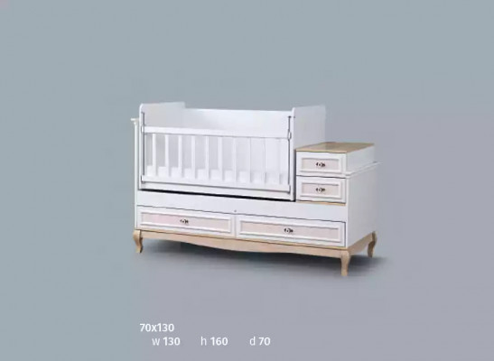 Lit de bébé Lit d'enfant Ensemble de lit Tiroir Blanc dans la chambre d'enfants moderne