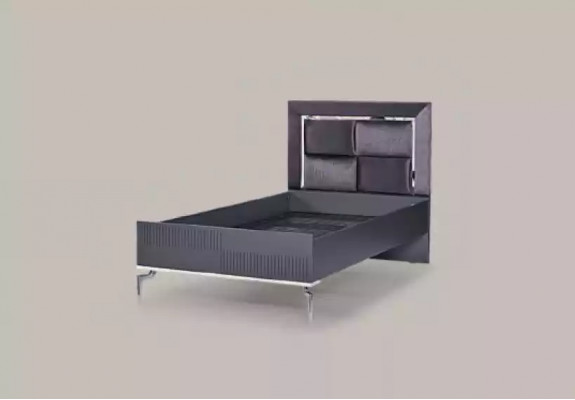 Lit mezzanine en bois design noir 120x200cm Cadre de lit rembourré