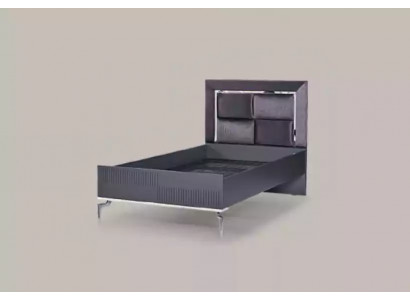Lit mezzanine en bois design noir 120x200cm Cadre de lit rembourré