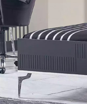 Lit mezzanine en bois design noir 120x200cm Cadre de lit rembourré