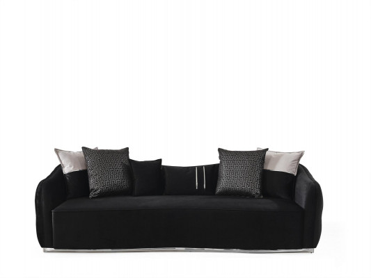 Canapé 4 places Canapés 4 places Design moderne Tissu Polyester Noir