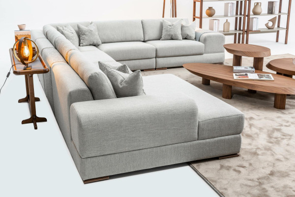 Canapé d'angle en forme de U Salon Meuble Canapé moderne en tissu design Sofa en textile