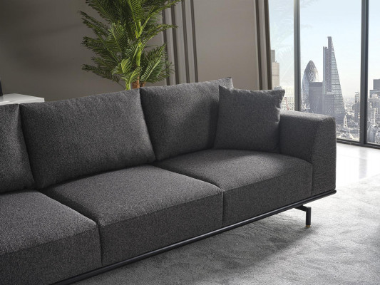 Canapé 4 places Canapés 4 places Design moderne Gris Tissu Polyester nouveau