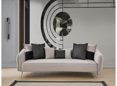 Canapé Chesterfield 3 places 3 places Canapés Design Tissu Moderne Blanc
