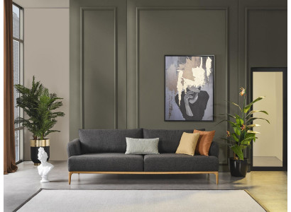 Canapé 4 places Canapés 4 places Design moderne Tissu Polyester Gris neuf