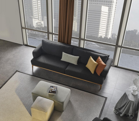 Canapé 4 places Canapés 4 places Design moderne Tissu Polyester Gris neuf