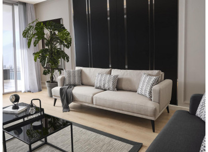 Canapé 3 places, canapés 3 places, tissu beige, salon design moderne.