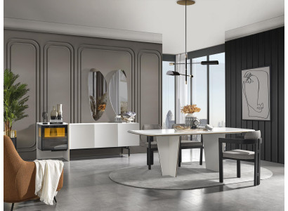 Table à manger Table à manger Salle à manger Coin repas Table Bois Moderne Blanc Salle à manger Luxe