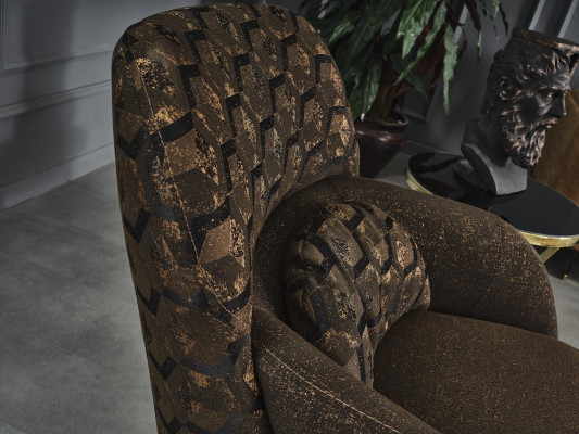 Fauteuil à ailettes Fauteuil cocktail Tissu Salon Polyester Brun