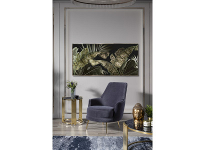 Fauteuil Wing Chair Fauteuil Cocktail Tissu Polyester Salon Gris Siège