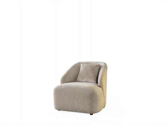 Fauteuil à oreilles moderne en tissu pour salon, en polyester blanc.
