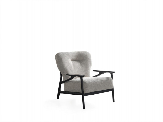 Fauteuil Wing Chair Moderne en Tissu Polyester Blanc Design pour Salon