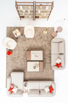 Ensemble de canapé en L de design moderne 3+1+1 places pour salon Canapé rembourré Sofa