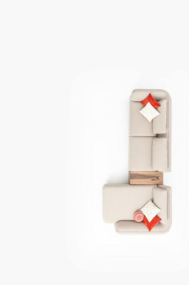 Ensemble de canapé en L de design moderne 3+1+1 places pour salon Canapé rembourré Sofa