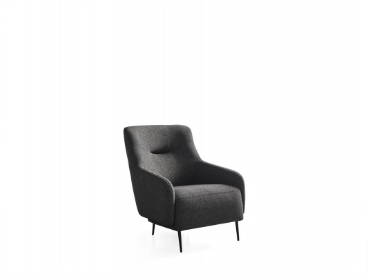 Fauteuil à oreilles Moderne Tissu Salon Polyester Gris Design Assise Nouvelle