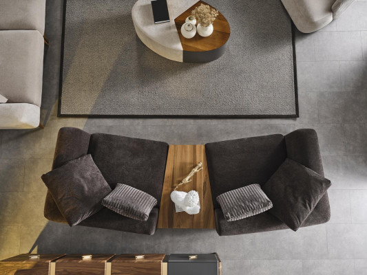 Canapé 4 places Canapés 4 places Design moderne Tissu en polyester Noir