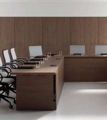 Table de conférence Chaises Groupe Mobilier de bureau Italie Bureau-table de réunion 7 pièces.