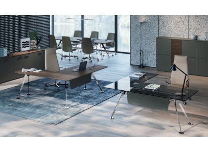 Bureau d'angle Bureau de bureau Bureau d'ordinateur Mobilier de bureau Mobilier design table en verre nouveau
