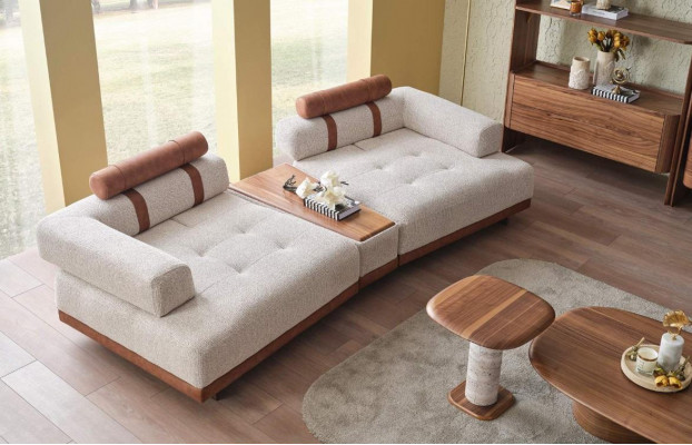 Canapé moderne beige 3 places Design de meubles de salon de luxe Style trois places Grand xxl