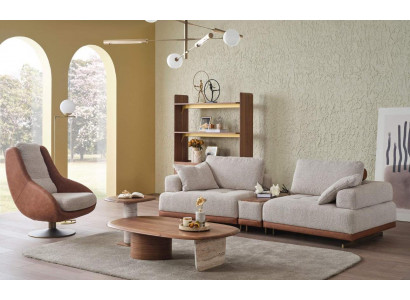 Ensemble de canapé moderne 3+1 places Beige Ensemble de design Canapé de salon Canapé