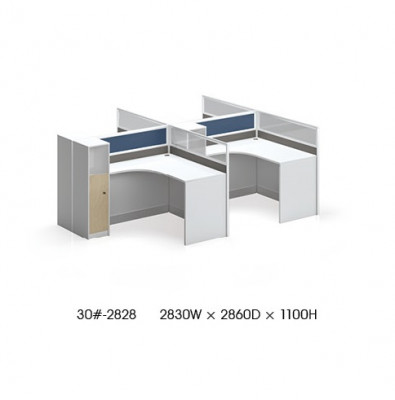 Bureau 4er Bureau Table Table de travail Mobilier Comptoir centre d'appels Mobilier