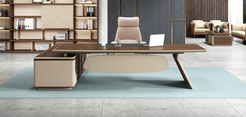 Élégant bureau et grand meuble de bureau au design contemporain