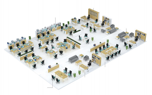 Table & Filing Cabinet Mobilier de bureau 2 pcs. Set d'étagères Chef Shelf Desk