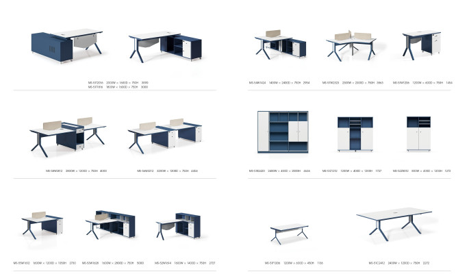 Étagère de bureau Double poste de travail Mobilier de bureau Meubles