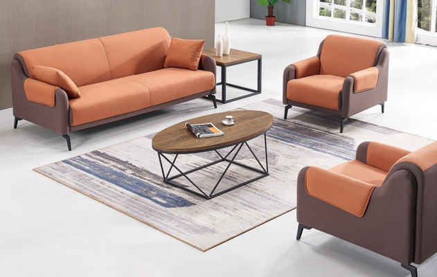 Canapé Canapé Tissu d'ameublement Canapés Suite d'ameublement 3+1+1 Siège Mobilier de bureau