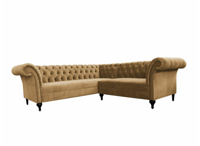 Canapé d'angle Chesterfield Canapé d'angle Moderne Canapé Designer Velours Canapé en cuir
