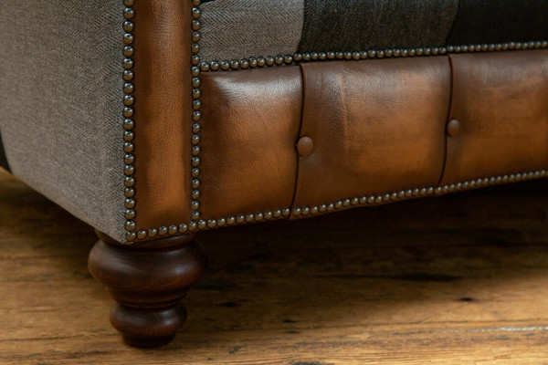 Canapé design Chesterfield 3 places Canapé Tissu Siège Canapé Rembourré Sofas