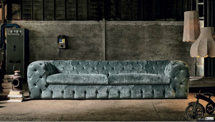 Canapés design Chesterfield en cuir de luxe canapé en tissu xxl grand canapé