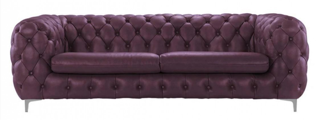 Canapé Chesterfield Marron xxl Grand Cuir Salon Mobilier 4 Places Violet Jaune Vert