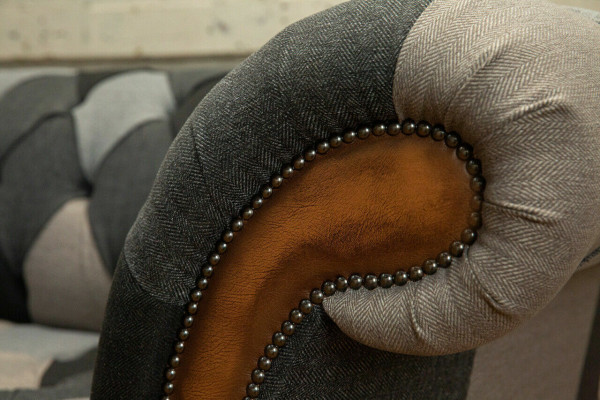 Canapé en tissu Chesterfield 3 places Canapé rembourré Canapés Design Canapés en tissu de luxe Neuf