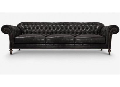 Canapé Chesterfield classique ensemble complet en cuir capitonné