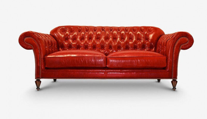 Canapé Chesterfield classique ensemble complet en cuir capitonné