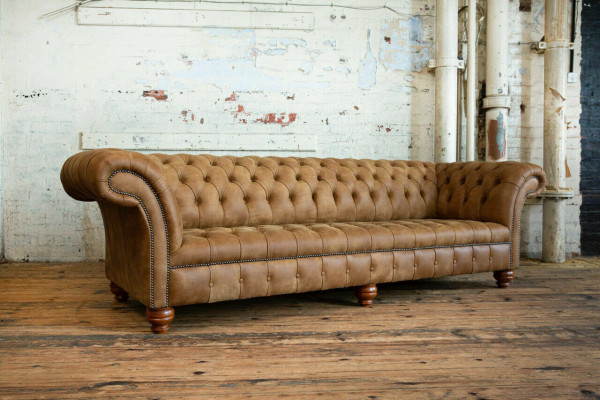 Chesterfield Canapé Marron Canapé Rembourré 4 Places Canapés Siège Suite
