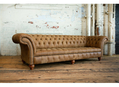 Chesterfield Canapé Marron Canapé Rembourré 4 Places Canapés Siège Suite