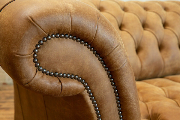 Chesterfield Canapé Marron Canapé Rembourré 4 Places Canapés Siège Suite