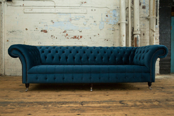 Conception Chesterfield Canapé ensemble 4 places Canapé en tissu Canapé rembourré Canapés 265cm